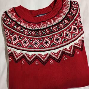 Christmas Sweater XL Red Cotton-Blend AMERICAN LIVING Raglan-Sleeve ALL WINTER